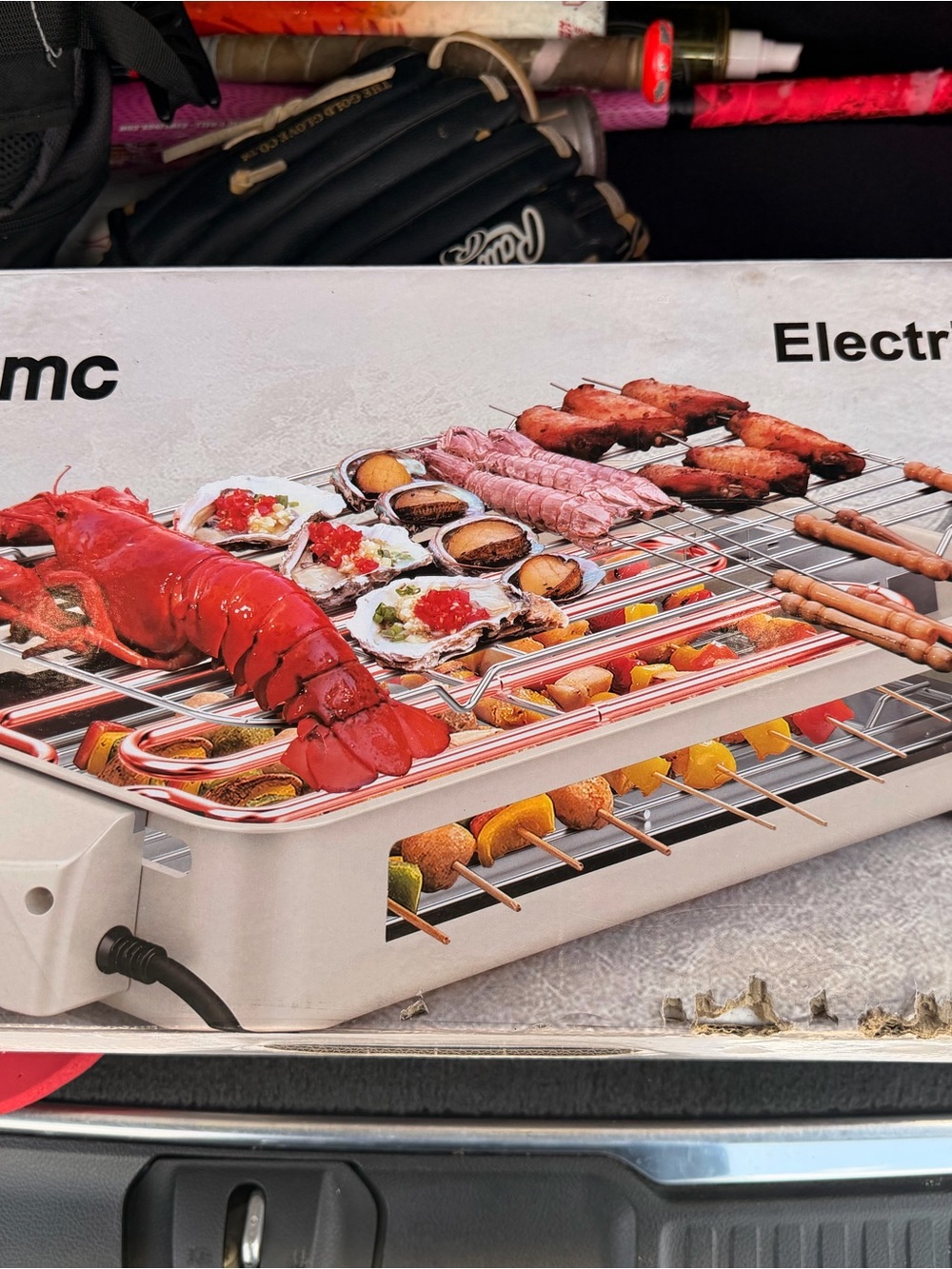 Electric Indoor Grill with Stainless Steel Grate - White